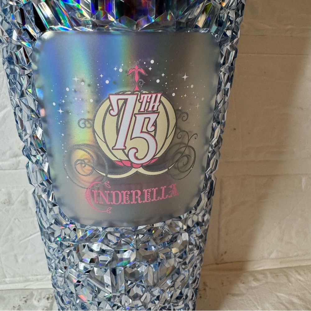 New Disney Cinderella 75th Anniversary Starbucks Travel Tumbler Slipper Straw - Picture 5 of 11